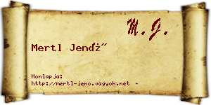 Mertl Jenő névjegykártya
