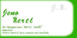 jeno mertl business card